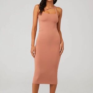 Elegant nude Midi Dress
